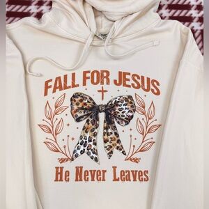 Cream Graphic Hoodie with Fall Design